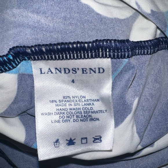 Land's End Navy floral tankini top Size 4 EUC - Picture 5 of 5